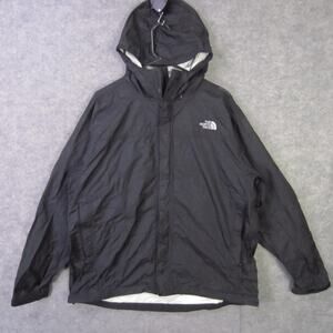 The North Face Jacket Mens XL Black HyVent 2.5L Hooded Rain Shell Windbreaker